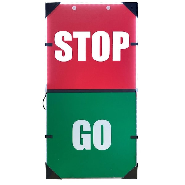 Ergomat 12in x 24in 30.5cmx 61cm Single Sided LED Sign, STOP & GO, with smart sensor Combo ERGO-IW-12x24-S-IWS-SST-R - main